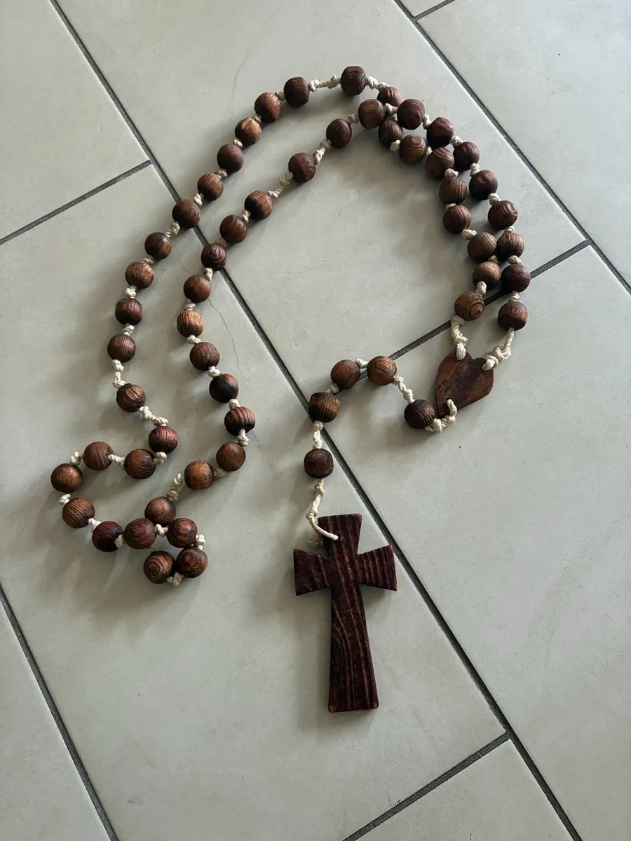 Rare Giant Size Timber Rosary Beads - Image 1