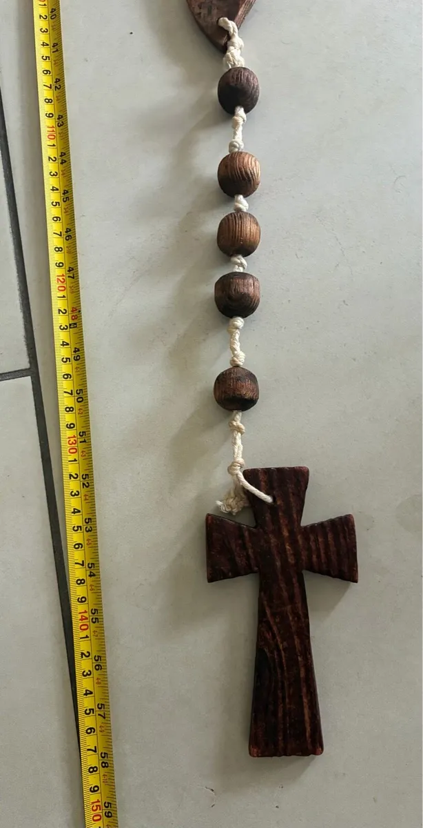 Rare Giant Size Timber Rosary Beads - Image 3