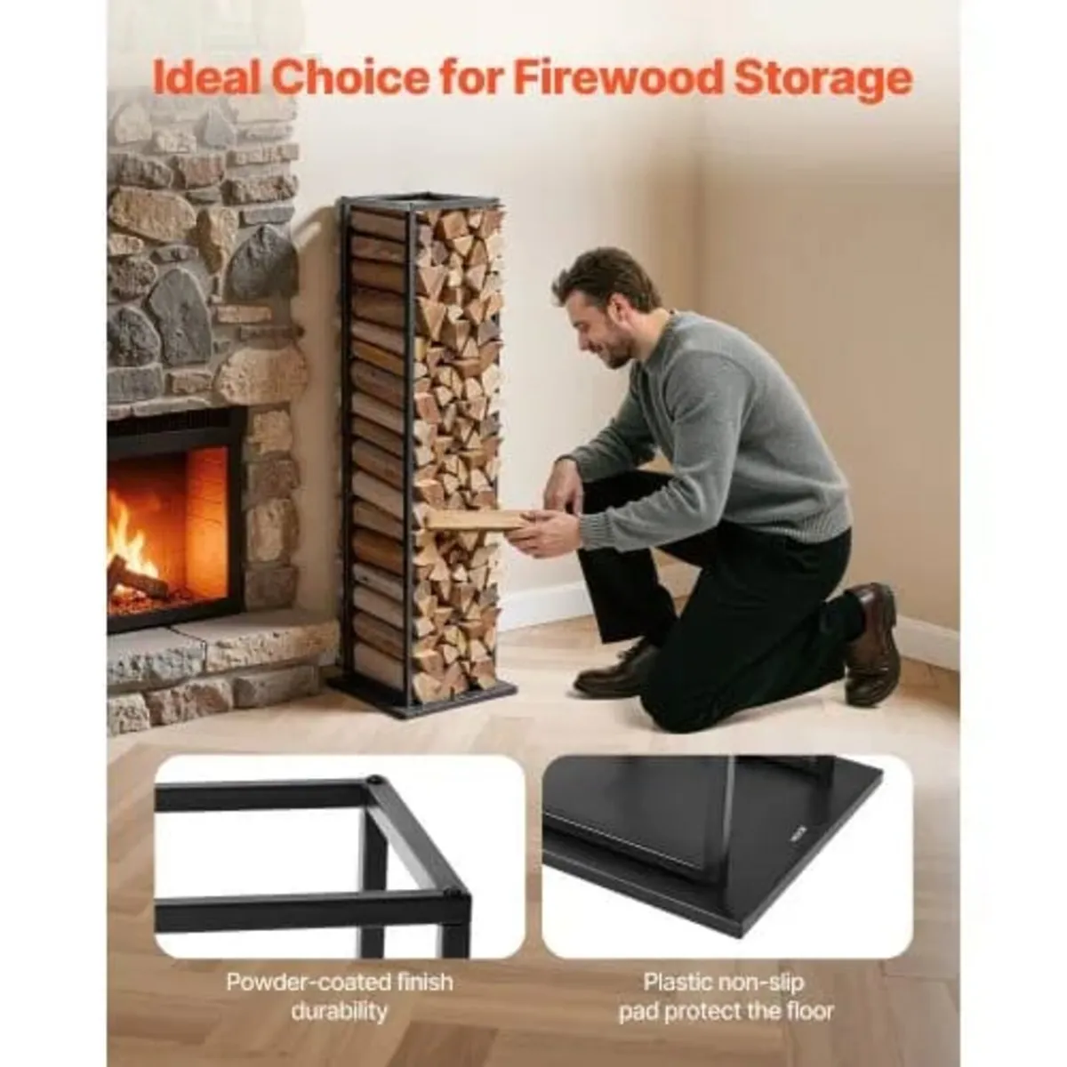 3.9m Outdoor Firewood Rack with Cover, 386 cm x 36 - Image 2