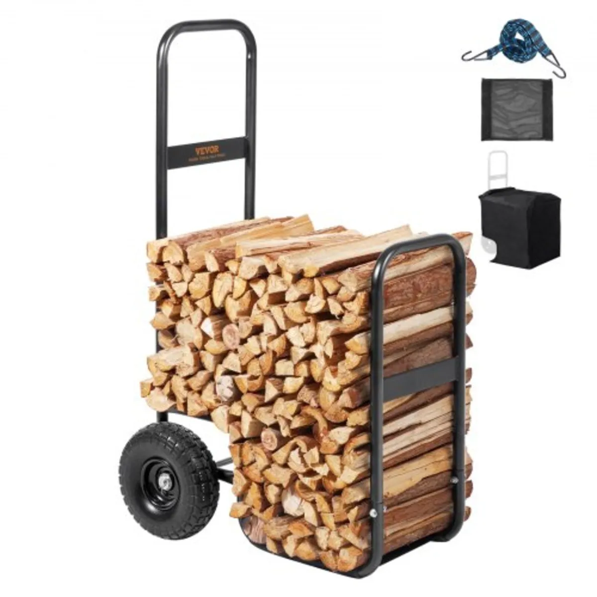 Firewood Log Cart, 113.4 kg Capacity, Outdoor and - Image 1