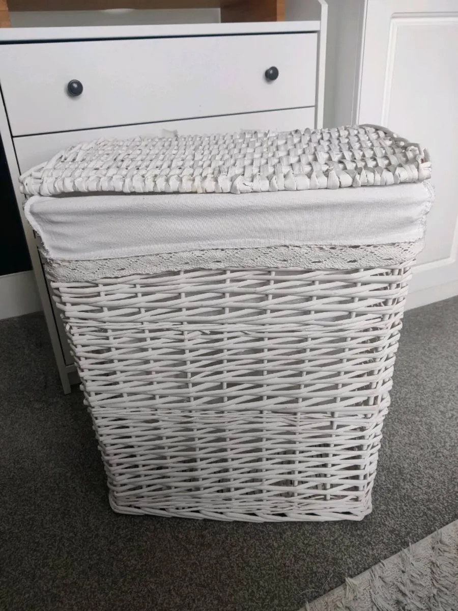 White Laundry Basket/Hamper - Image 1