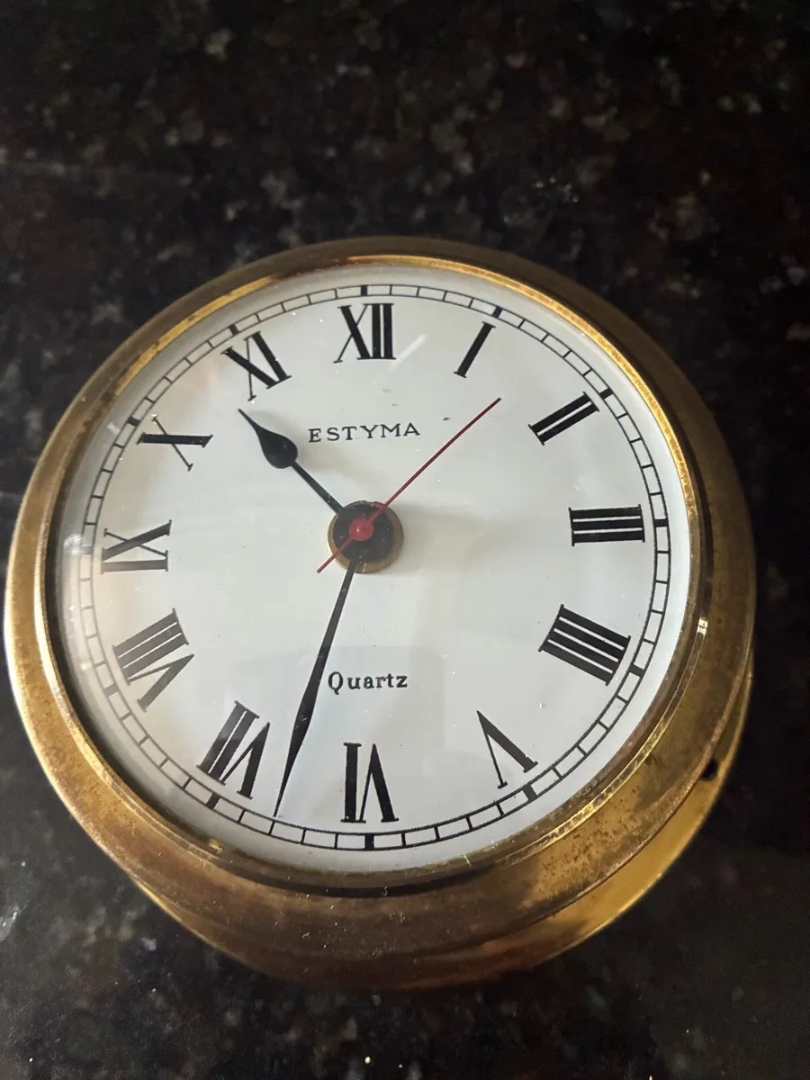 Vintage Brass Maritime Themed Clock - Image 1