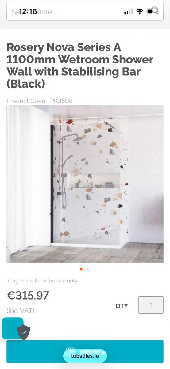 Rosery Nova Series A 1100m Shower Wall - Image 1