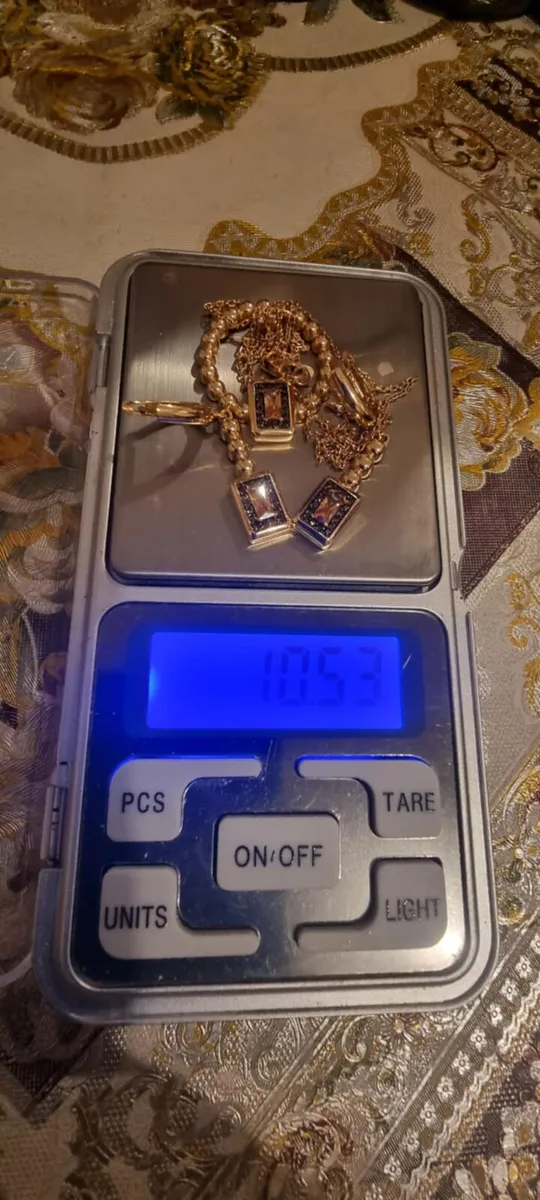 14k gold necklace and earrings - Image 1