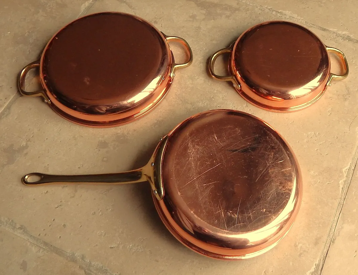 Stainless Steel and Copper Plated Dishes & Pan - Image 2