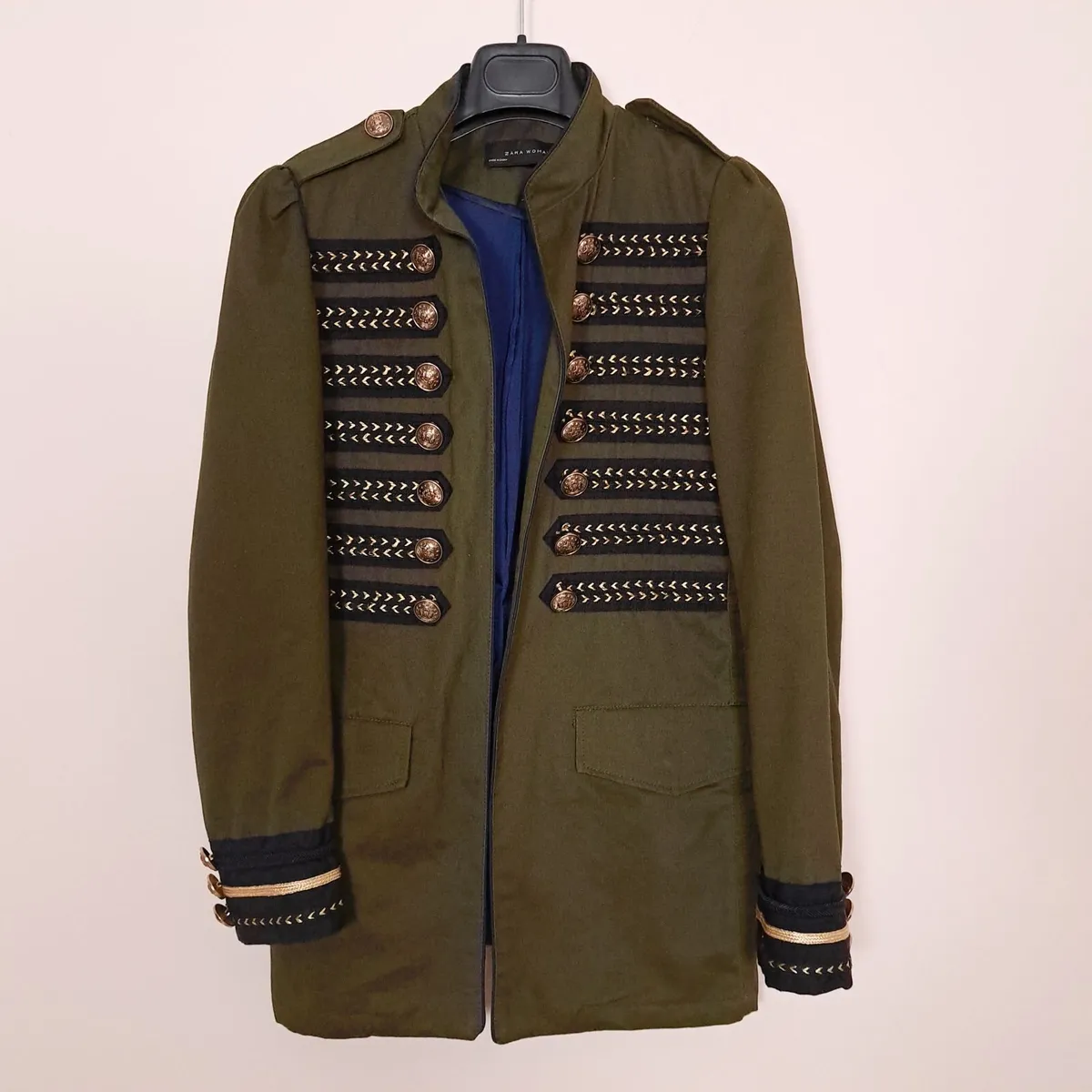 Zara Khaki Olive Green Military Hussar Jacket XS - Image 1