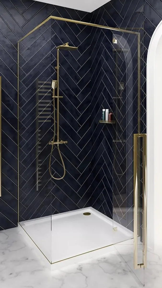 Pacific Brass 6mm 900mm x 900mm Hinged Shower Encl - Image 1