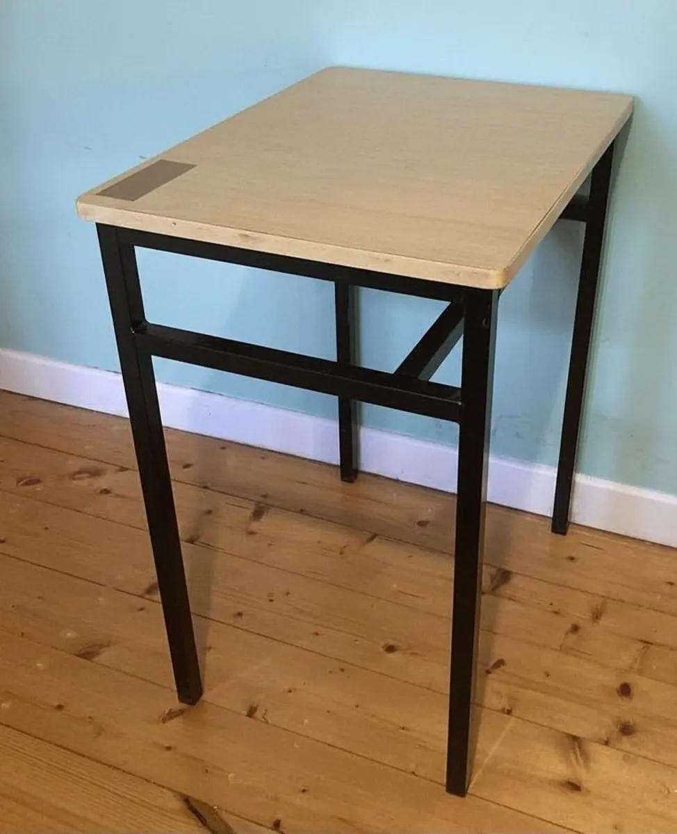 Sleek Compact Desk – Wooden Top with Sturdy Metal - Image 2