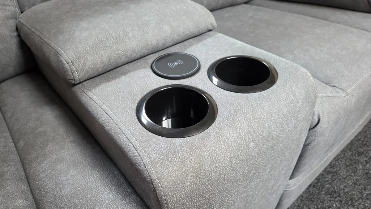 3 plus 2 grey Ashford reclining sofas - Image 4