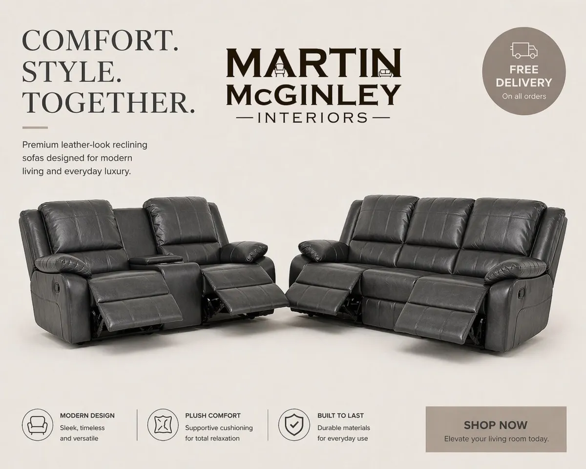 New Leather 3+2 & 3+1+1 Sofa Sets - Image 3