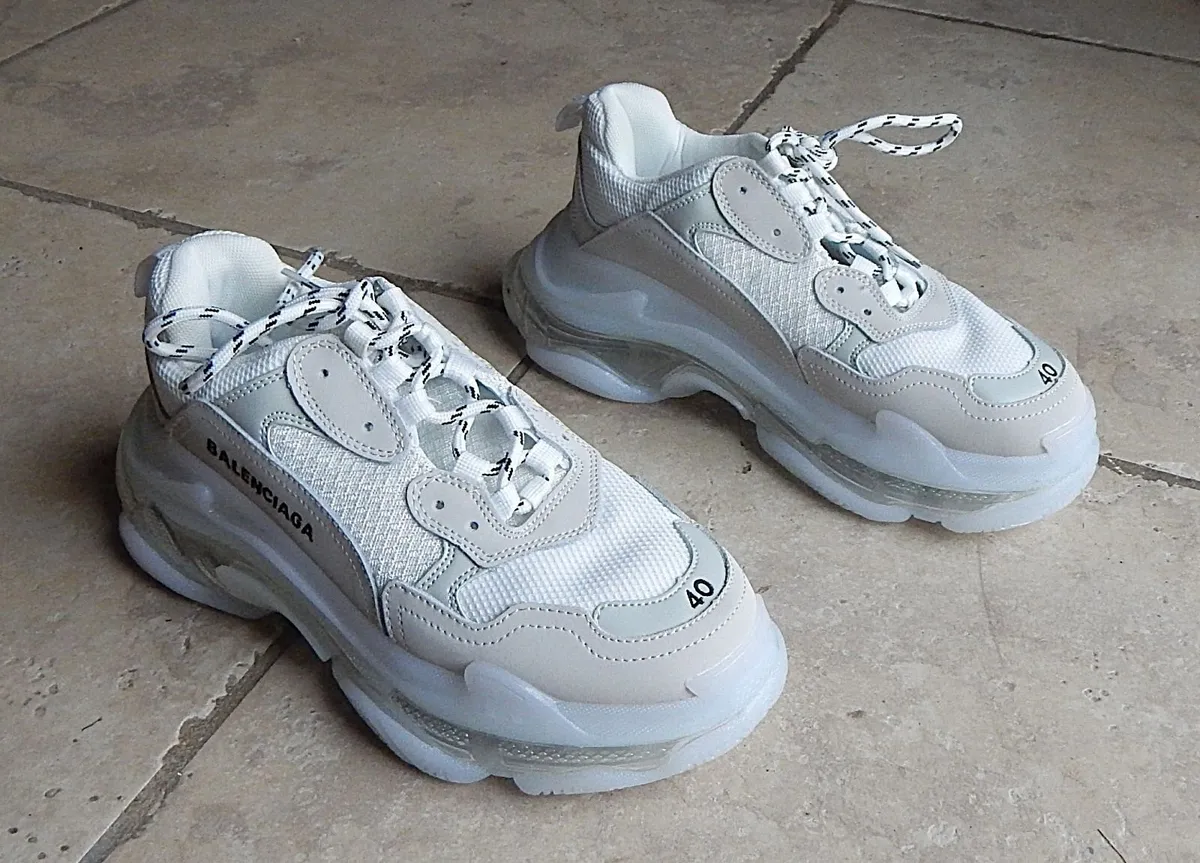 Pair of Balenciaga Triple S Sneakers, Size 40, New - Image 1