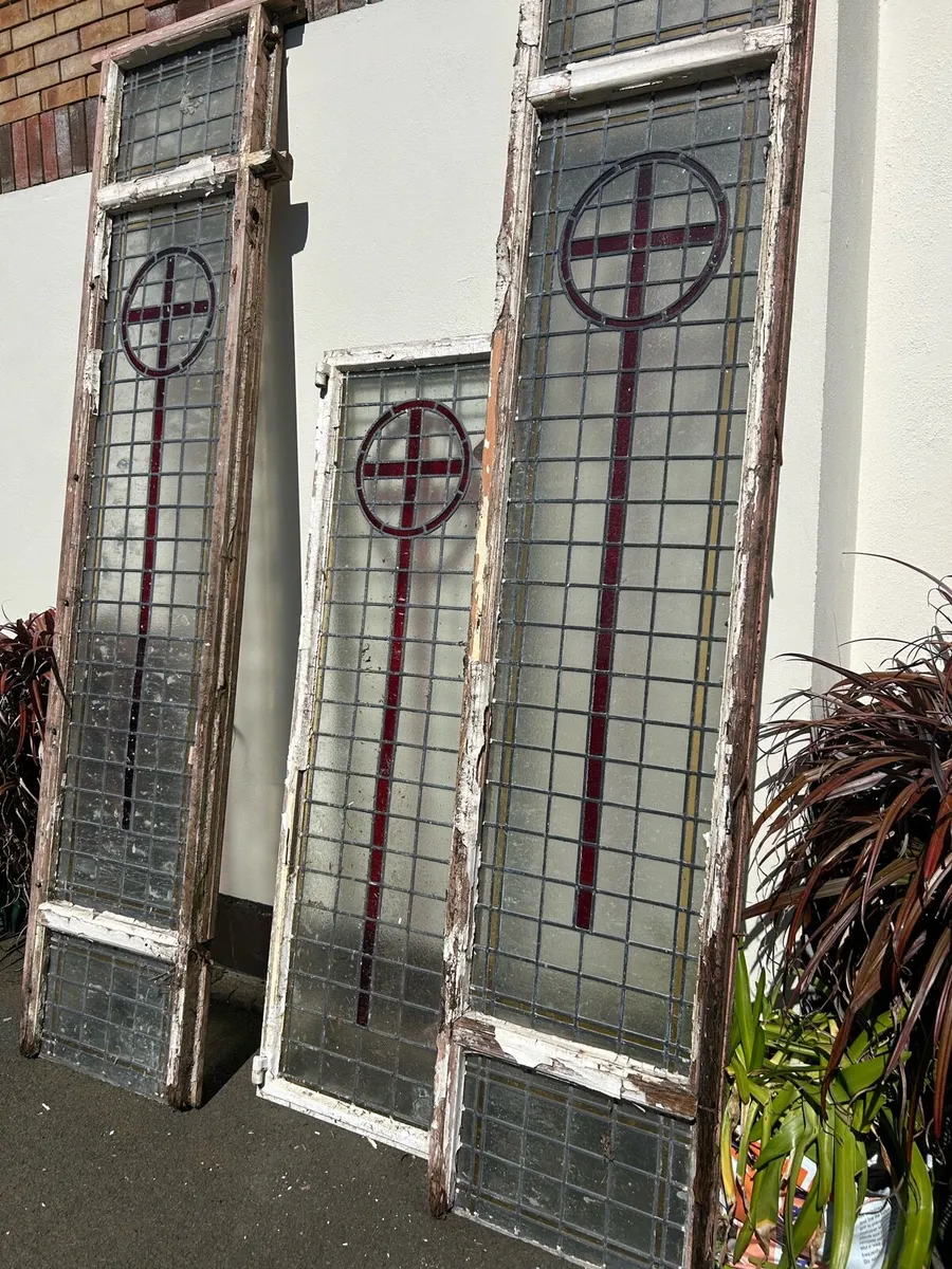 Antique stained glass church windows 1850s - Image 3