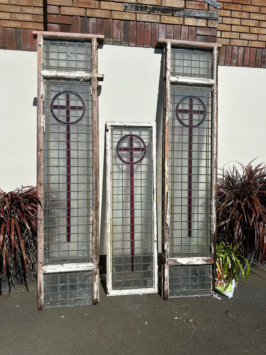 Antique stained glass church windows 1850s - Image 2