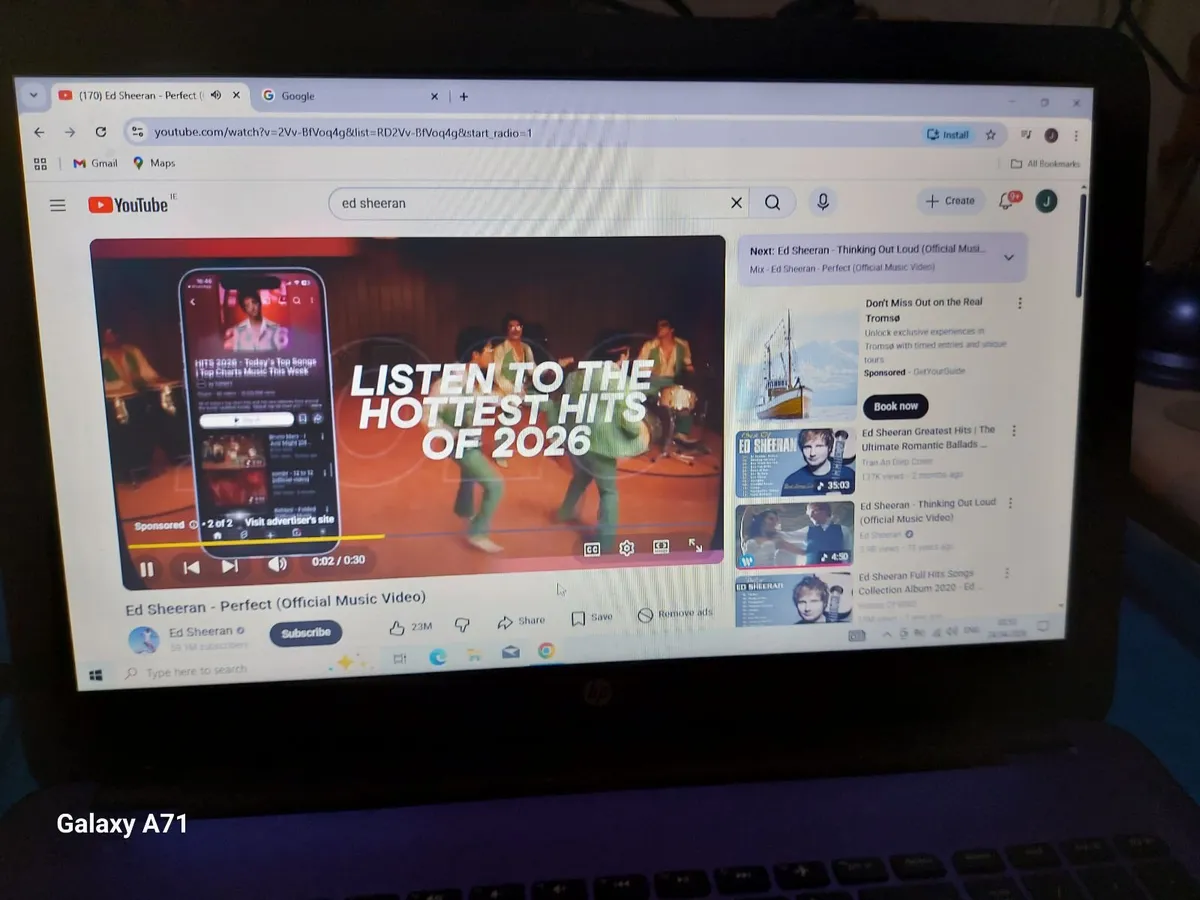 HP 15.6 inch Laptop, Purple, Model TPN-C125, Intel - Image 1