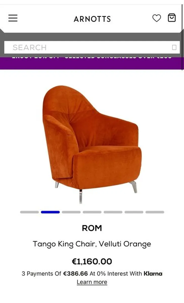 Armchair velvet Orange - Image 1