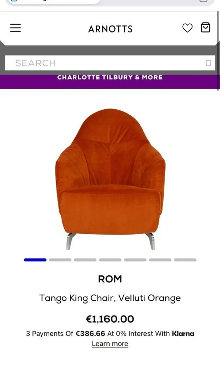 Armchair velvet Orange - Image 2