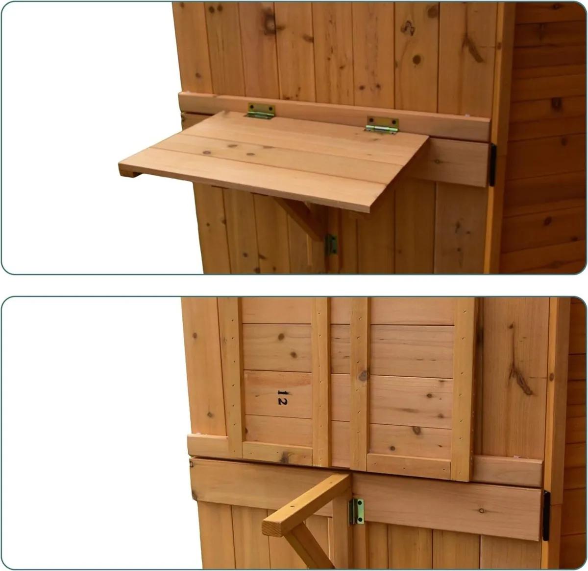 Wooden Garden Storage Shed – Tall Outdoor Tool Cab - Image 3