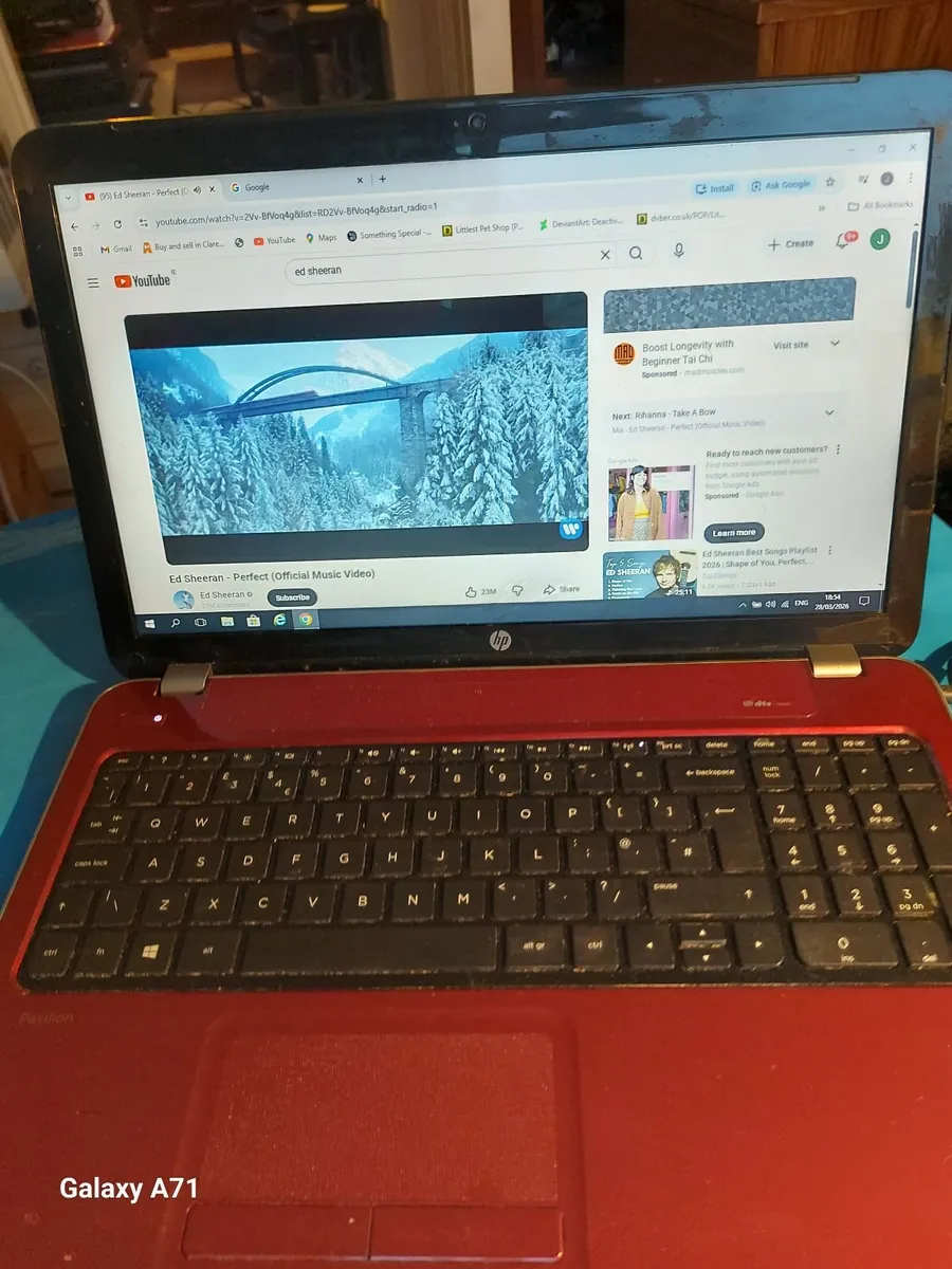 HP Pavillion 15.6 inch Laptop, Red, 4GB Ram, 128GB - Image 1