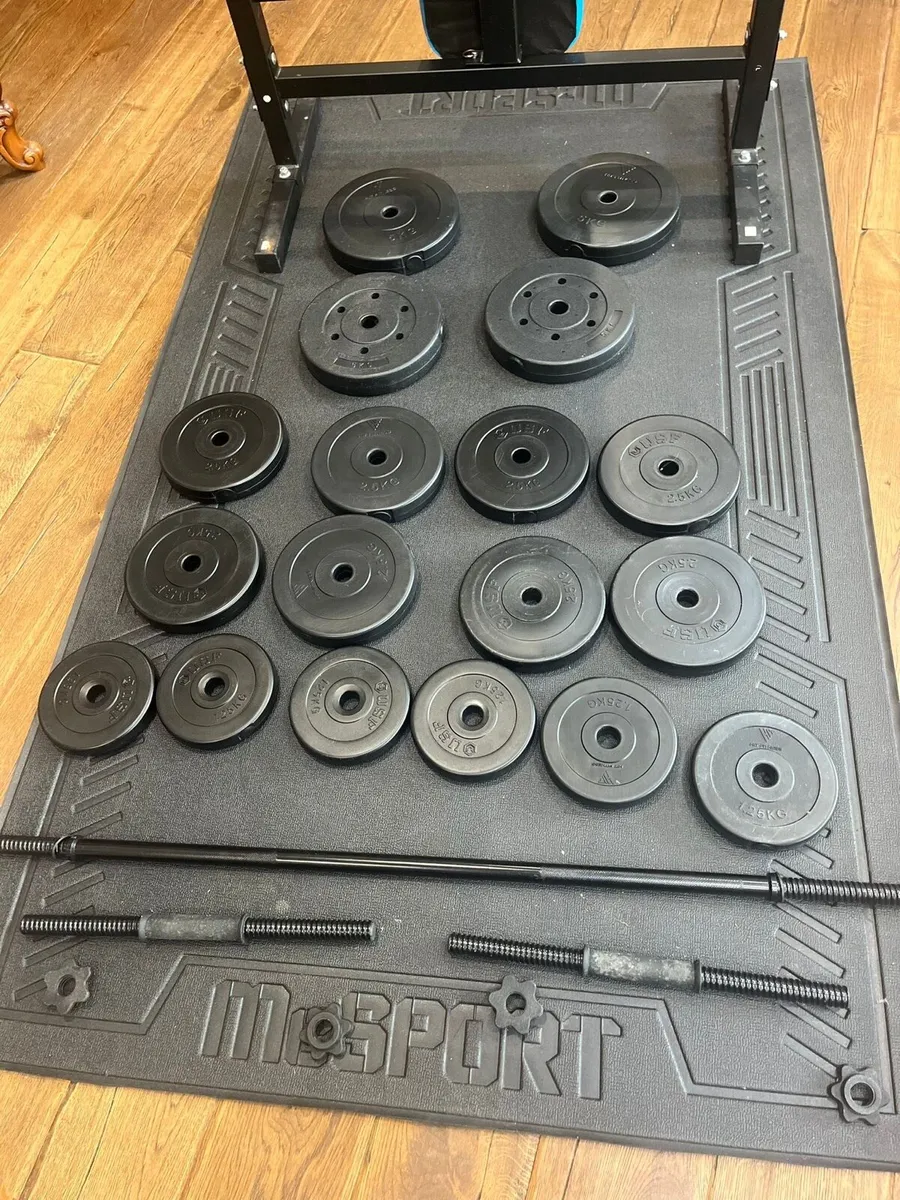 Bench barbell dumbbells and weights - Image 2