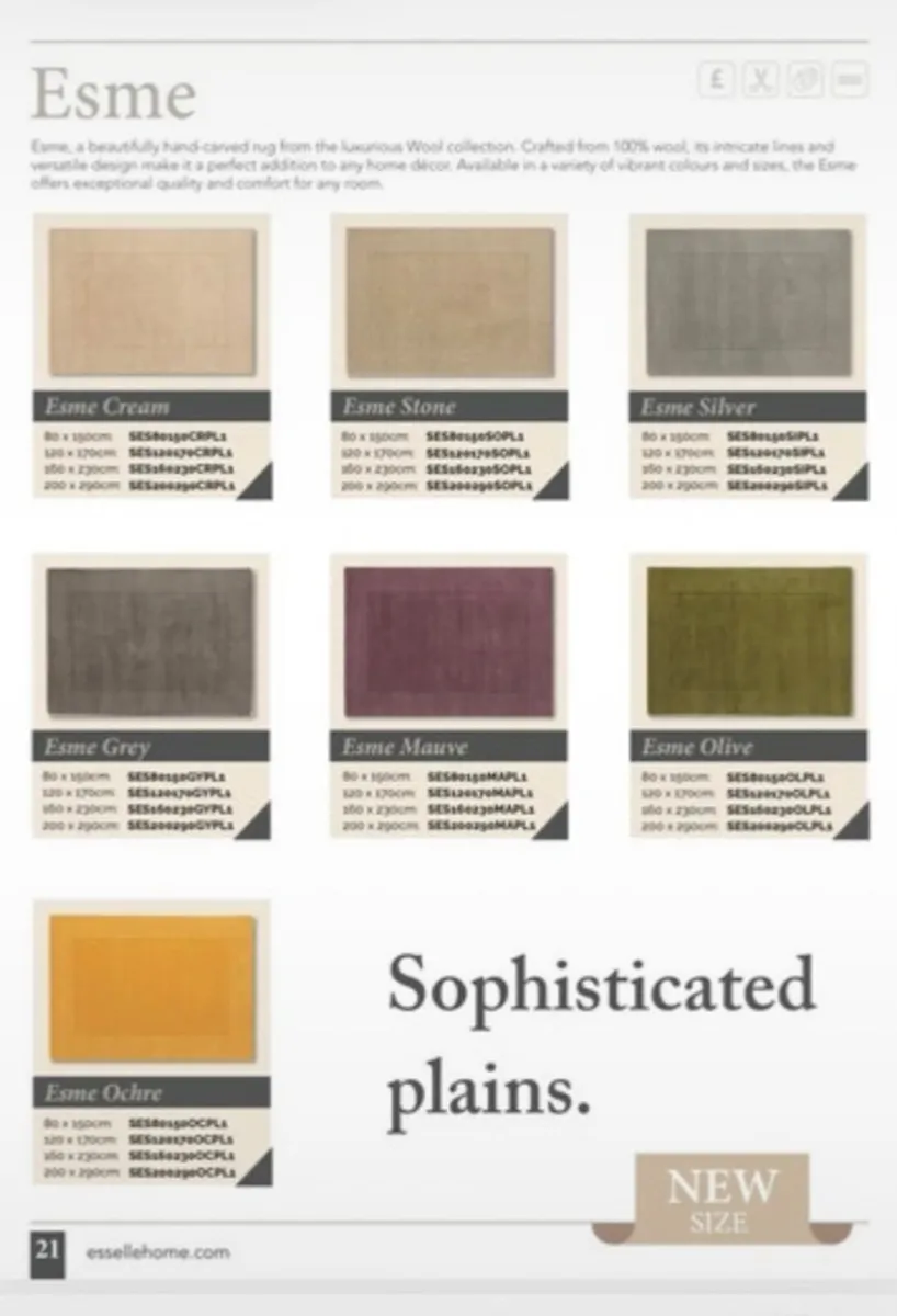 Brand New Esselle Home Esme Wool Rug 200x290cm – S - Image 3