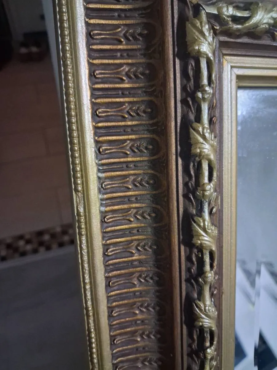 Vintage Ornate Gold & Wood Mirror - Image 2