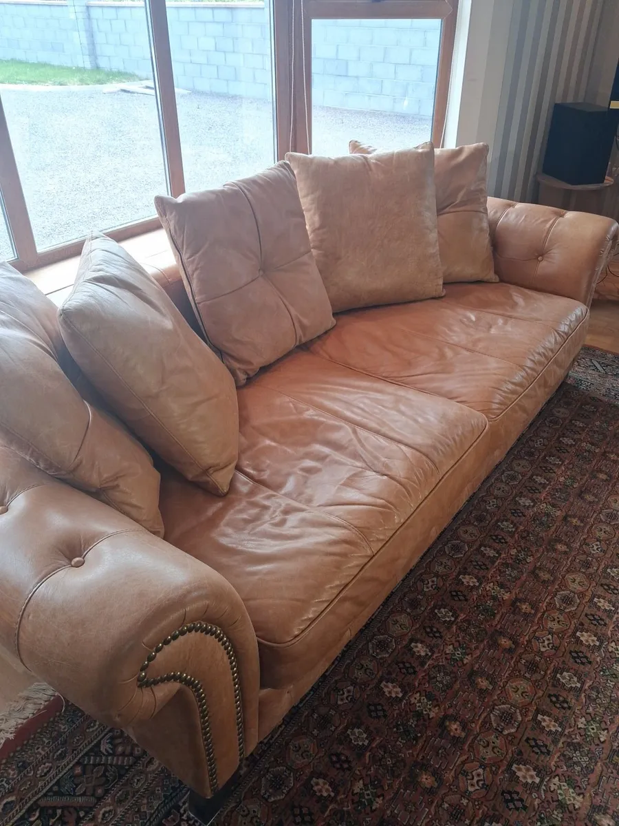 Large leather couch - Image 2