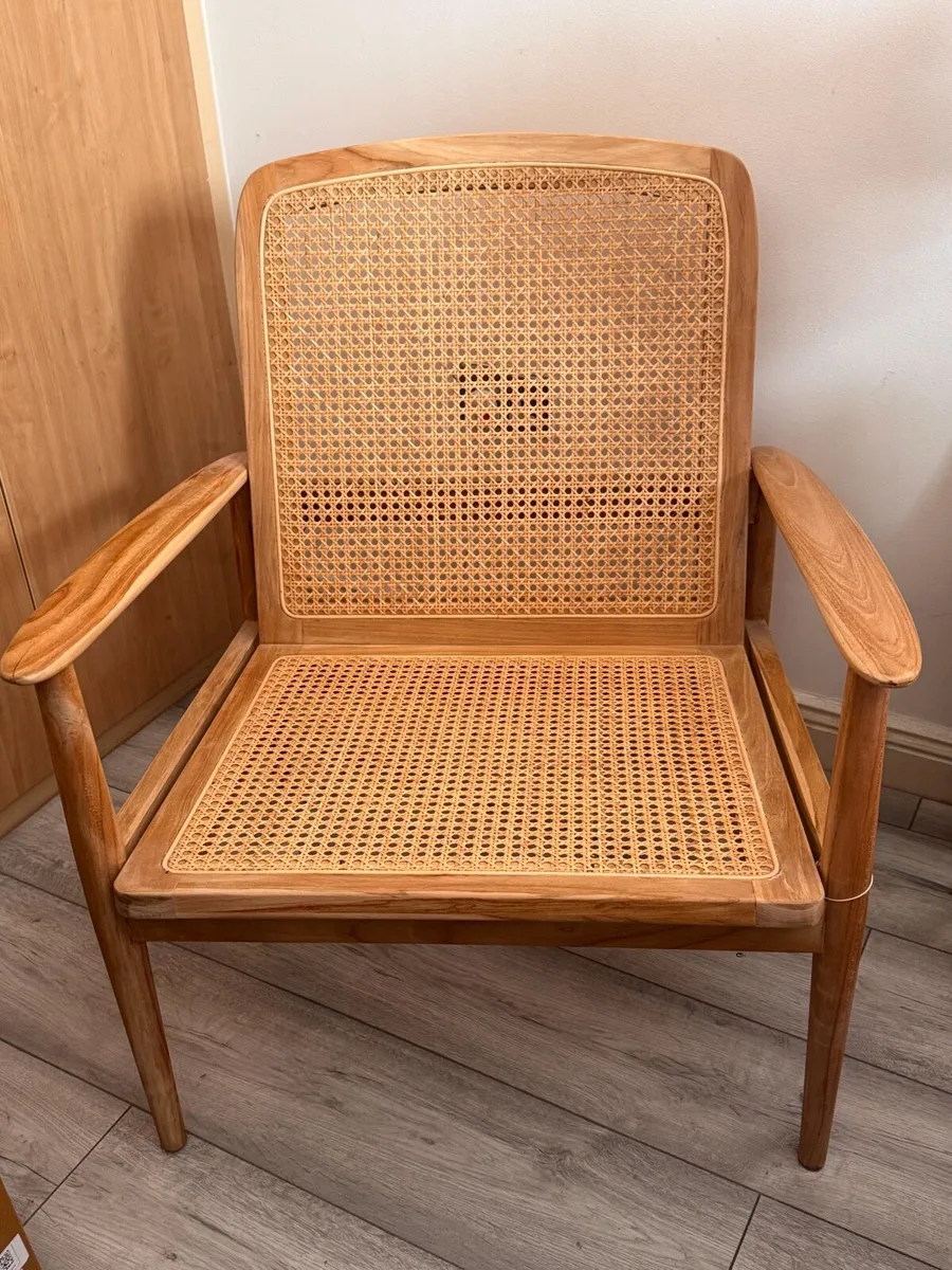 Zara home teak and rattan armchair - Image 2