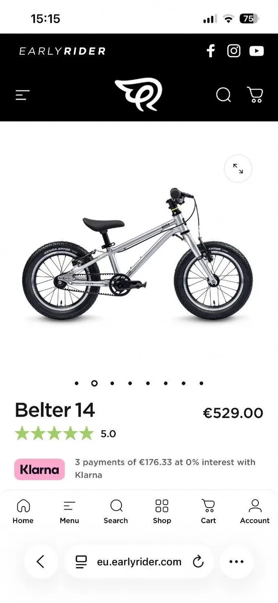 Early Rider Kids Bike 14 Inch Silver - Image 2