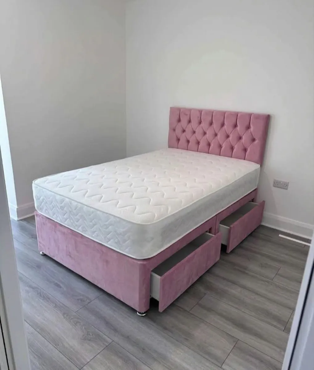 Double & King Size Bed Frame With Mattress - Image 3