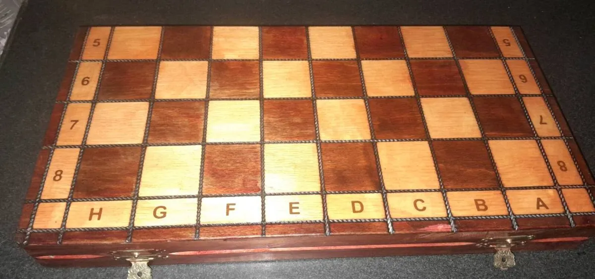 Large antique hand carved chess set - Image 2