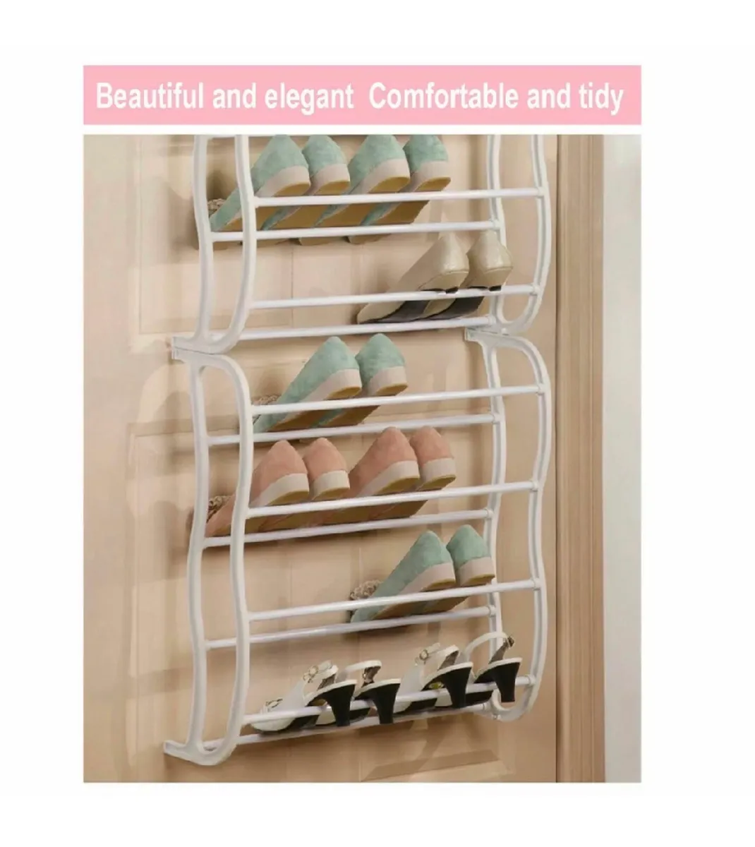 NEW Over Door Metal Hanging Shoe Rack - Image 4