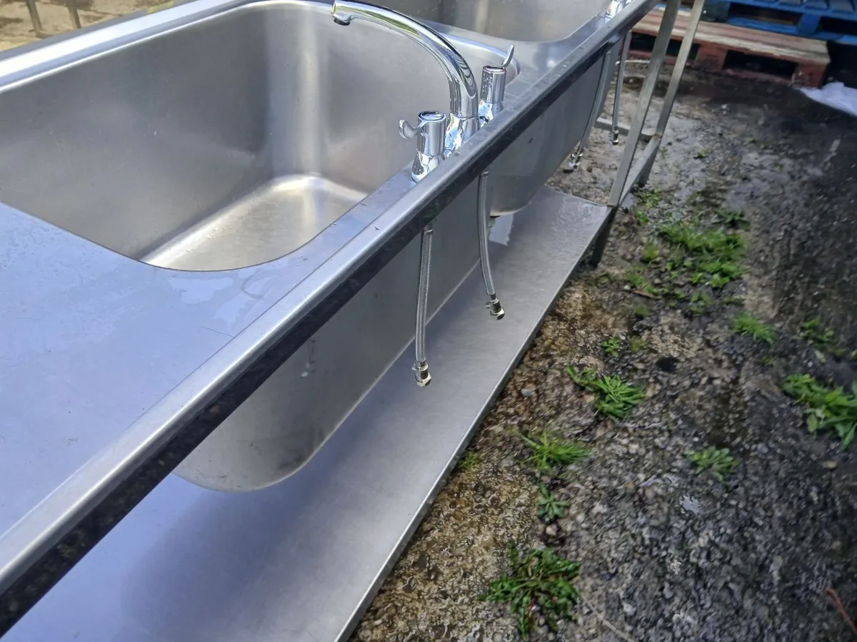 Commercial deep double sink unit del - Image 4