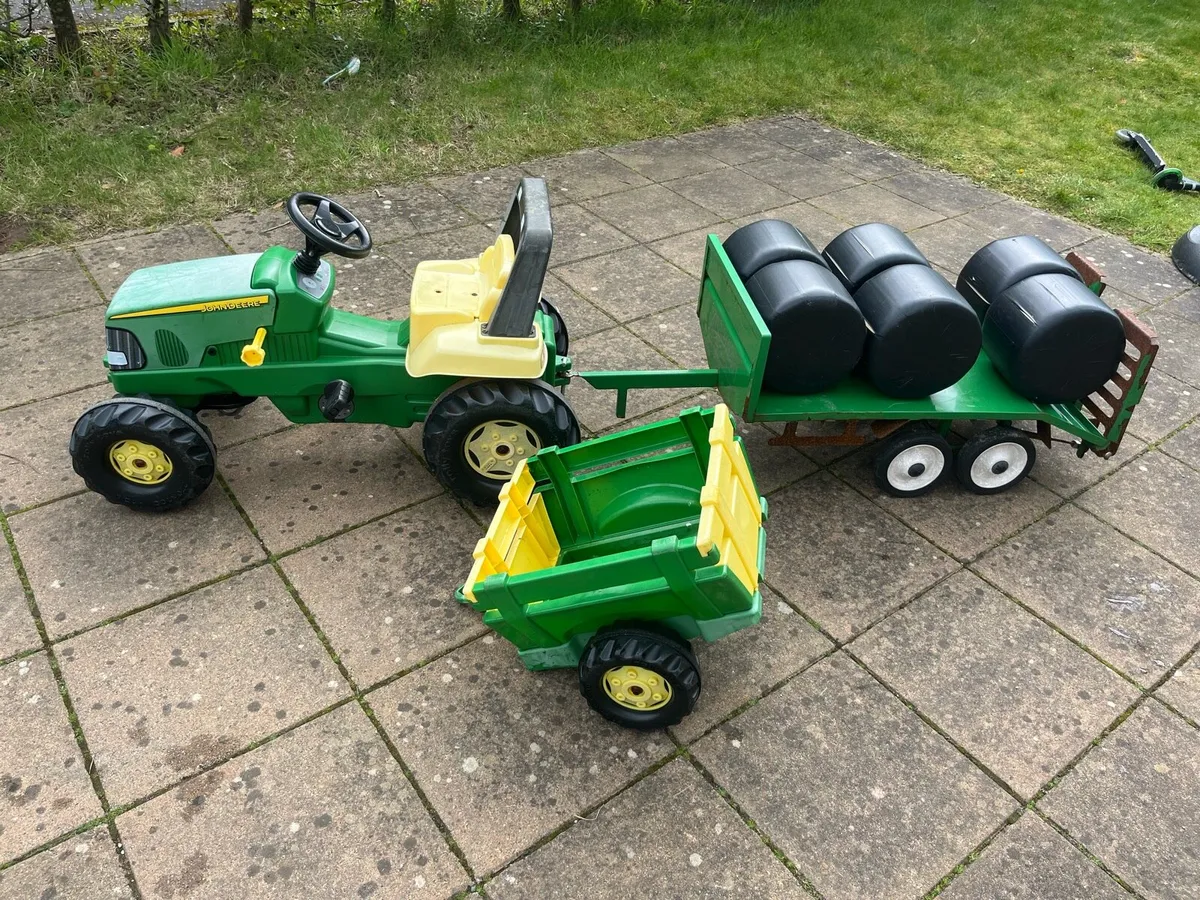 Rollys John Deere Tractor & Killbran Toy Trailer - Image 1