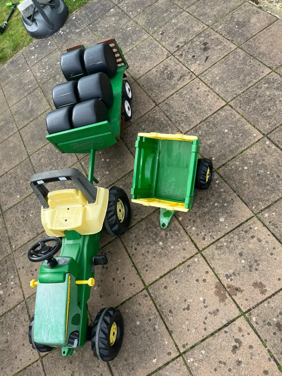 Rollys John Deere Tractor & Killbran Toy Trailer - Image 3