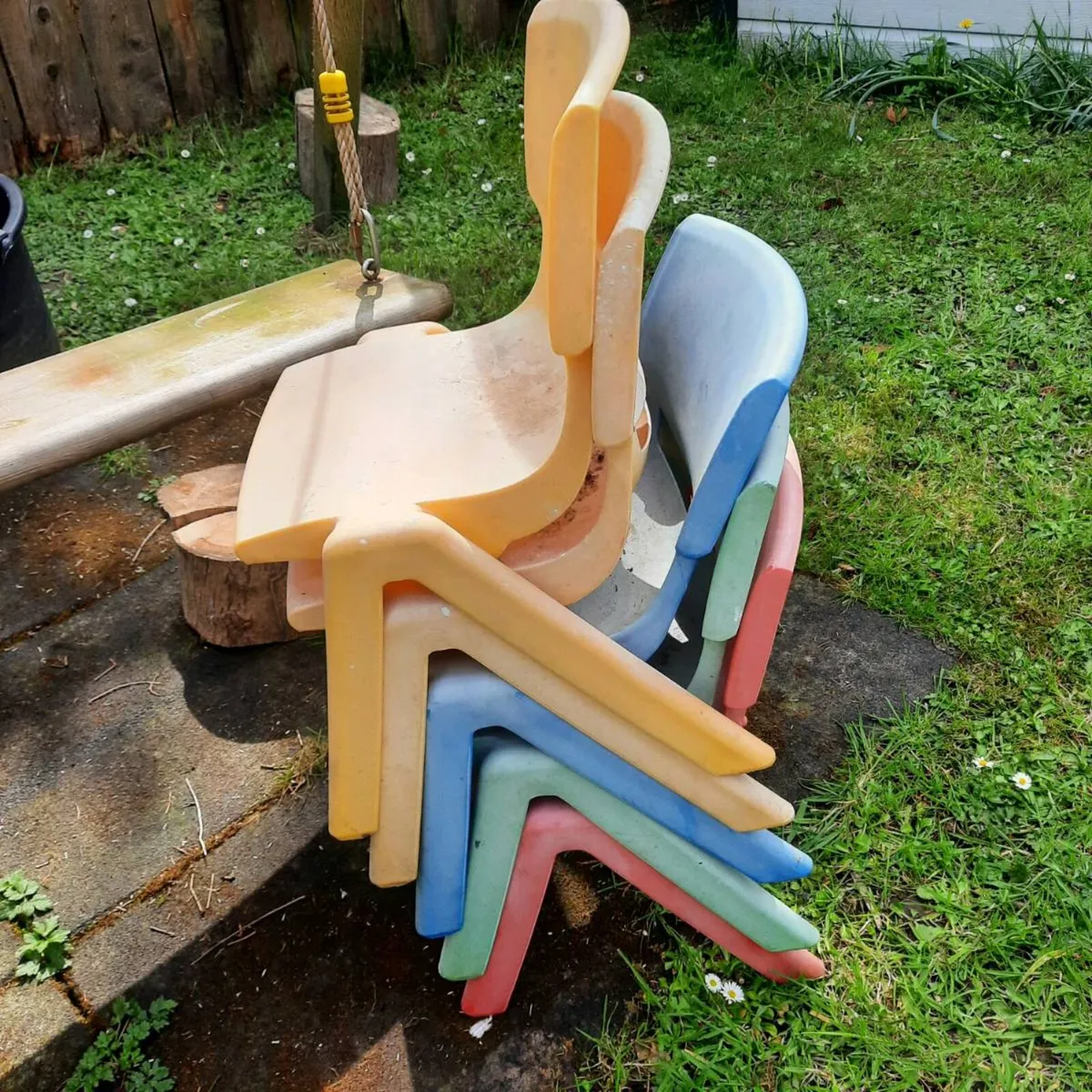 5 kids plastic chairs FREE