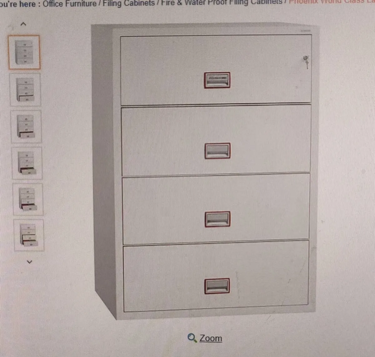 Phoenix Fire Four drawer filing cabinet - Image 1