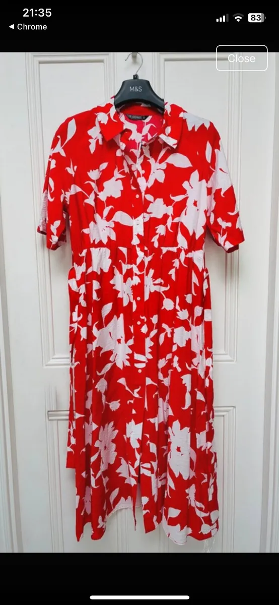 NEW Ladies Red & White Sun Dress: Size 10 - Image 3