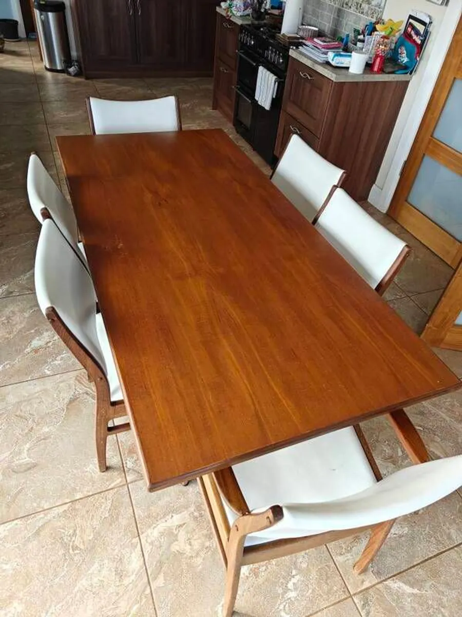 dinner table, 6 chairs - Image 2