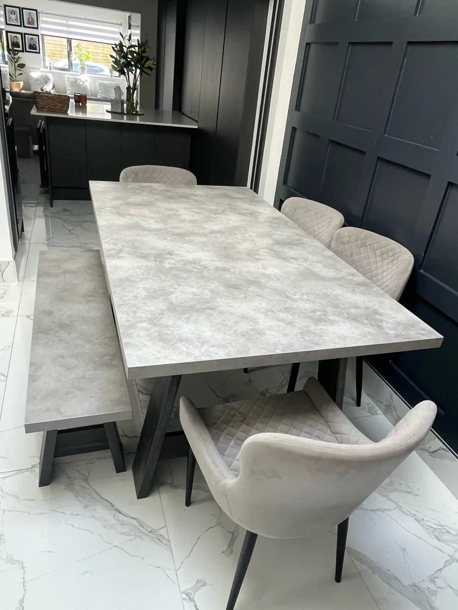 Kitchen table chairs and bench - Image 2