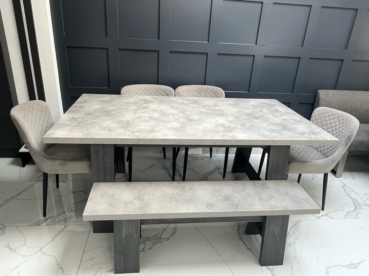 Kitchen table chairs and bench - Image 1