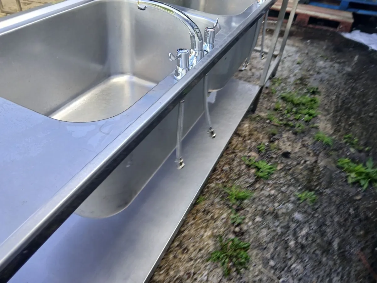 Staneless steel cabbinet double sink unit complete - Image 2