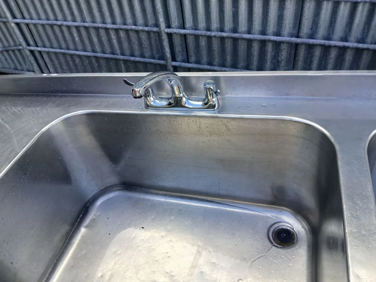 Staneless steel cabbinet double sink unit complete - Image 4