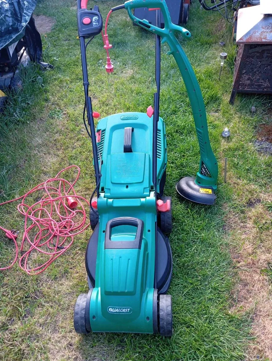 Quailcast electric lawnmower and strimmer set - Image 1