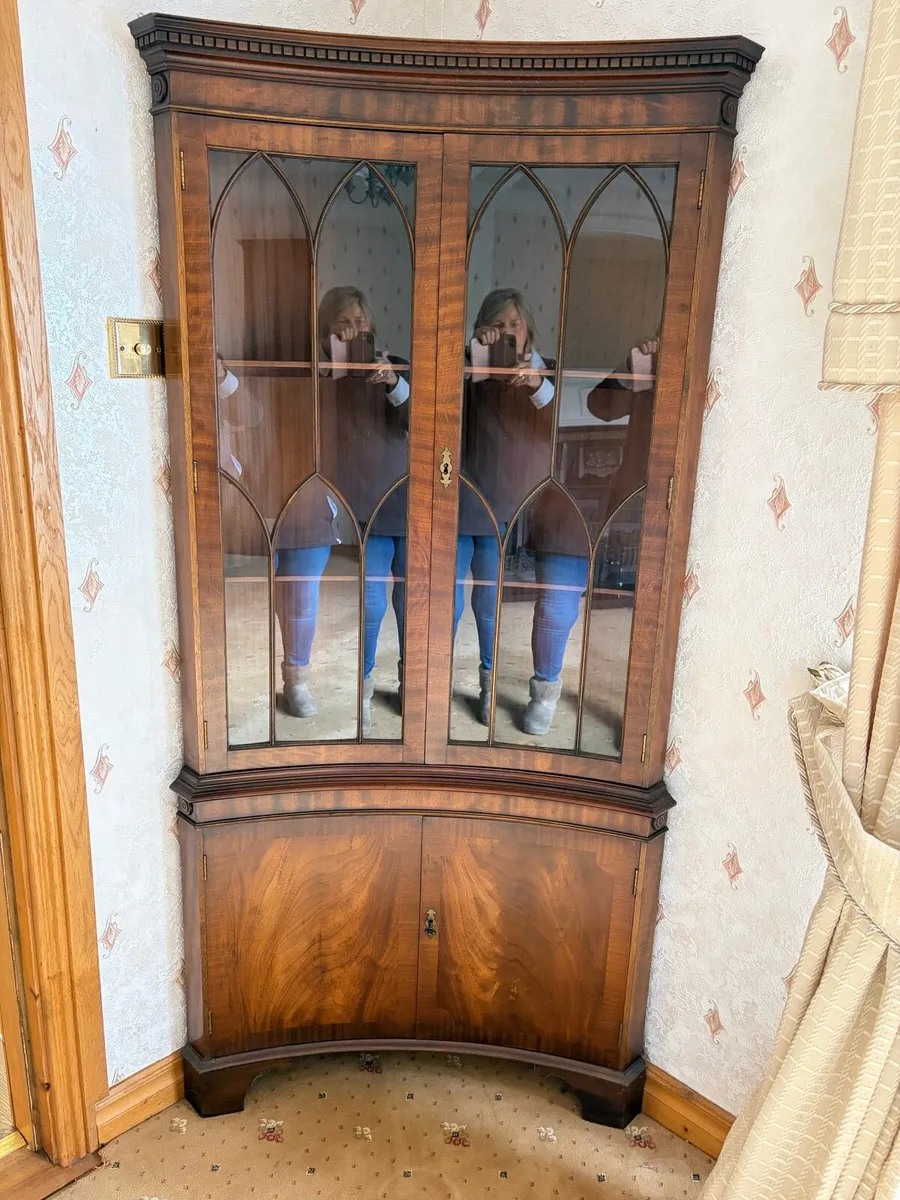 Mahogany Edwardian solid bookcase and - Image 2