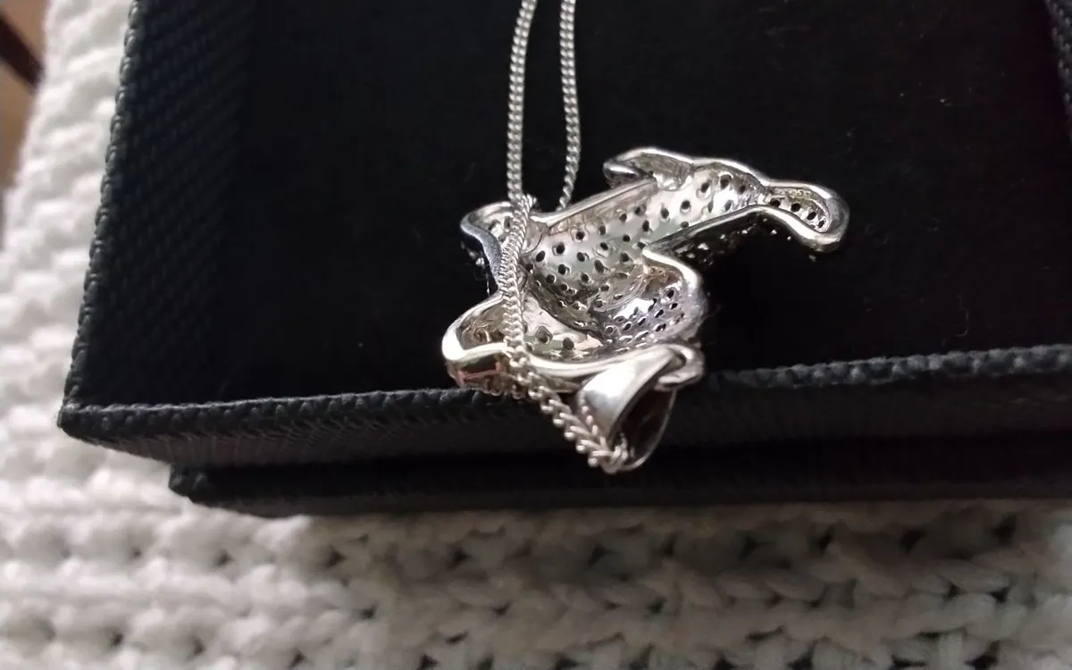 BLACK & WHITE DIAMOND PAVE  DOG PENDANT - Image 3