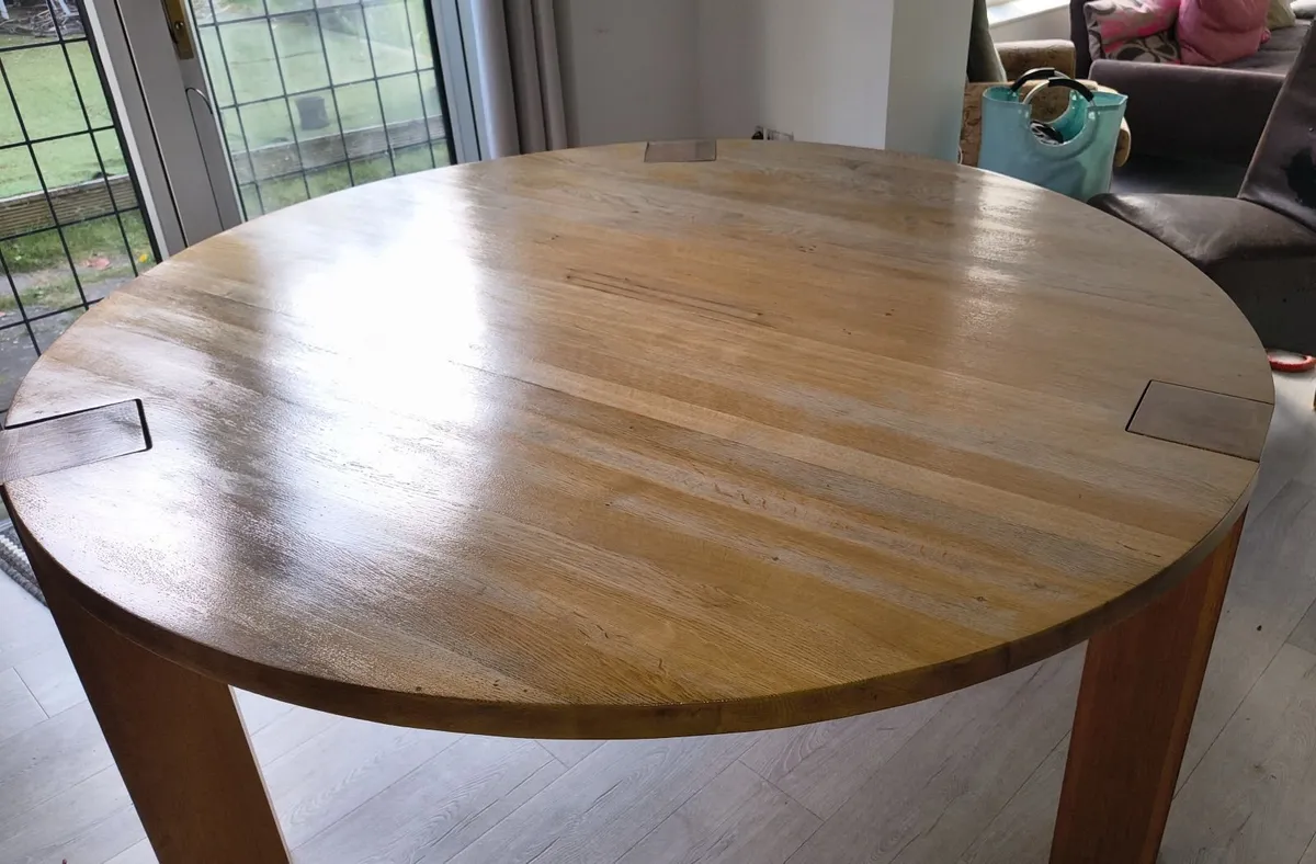 Solid Oak Round Table - Image 3