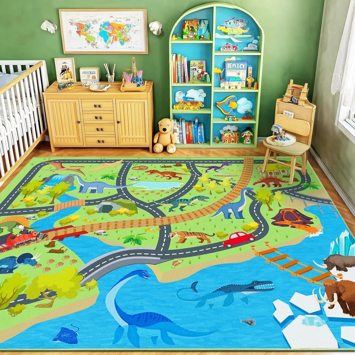 Kids Rug Dinosaur Playmat for Floor Non-Slip - Image 1