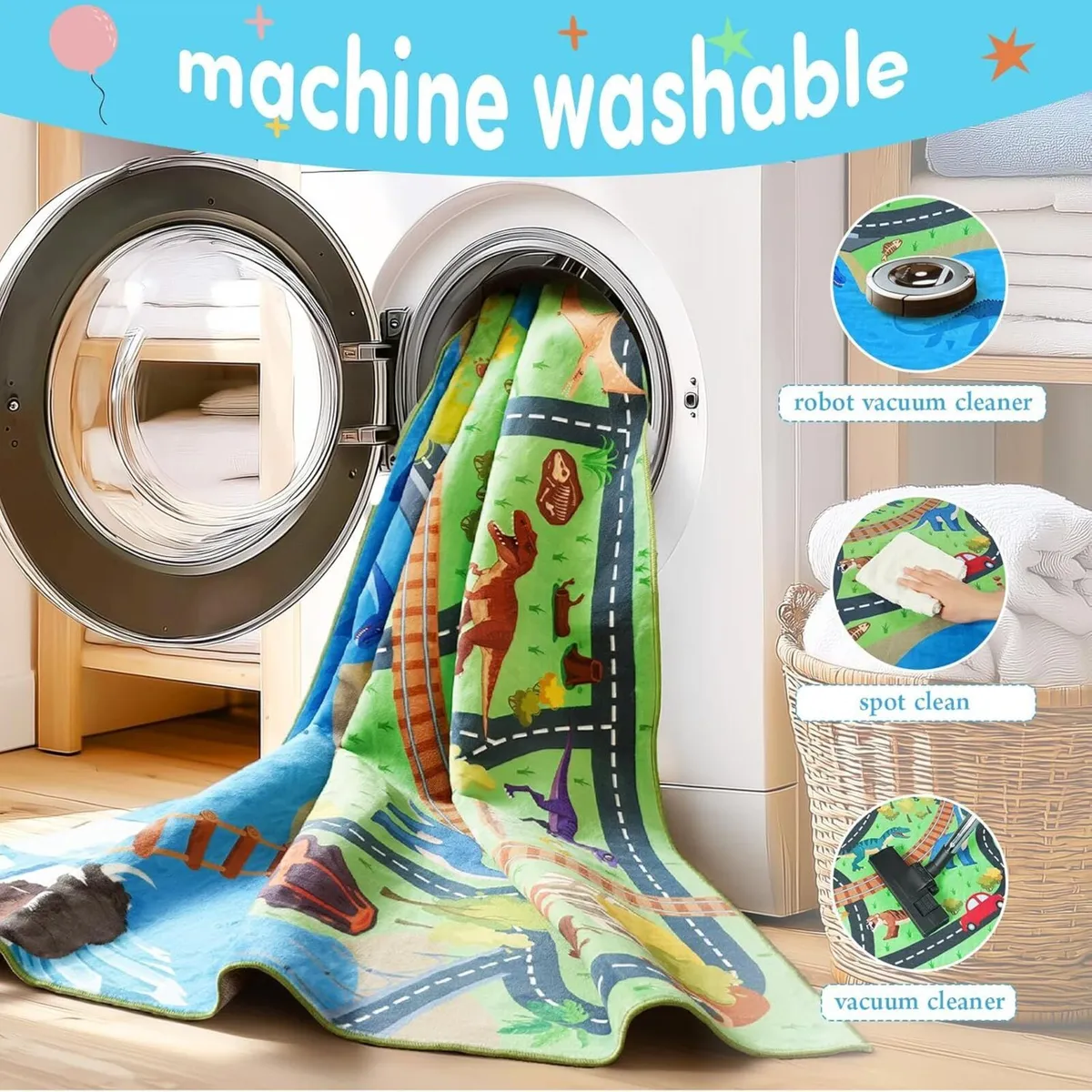 Kids Rug Dinosaur Playmat for Floor Non-Slip - Image 4