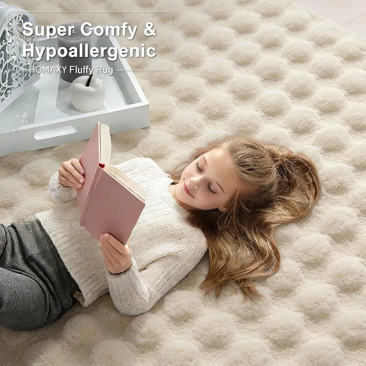 Fluffy Shaggy Rugs Living Room with 3D Bubble - Image 2