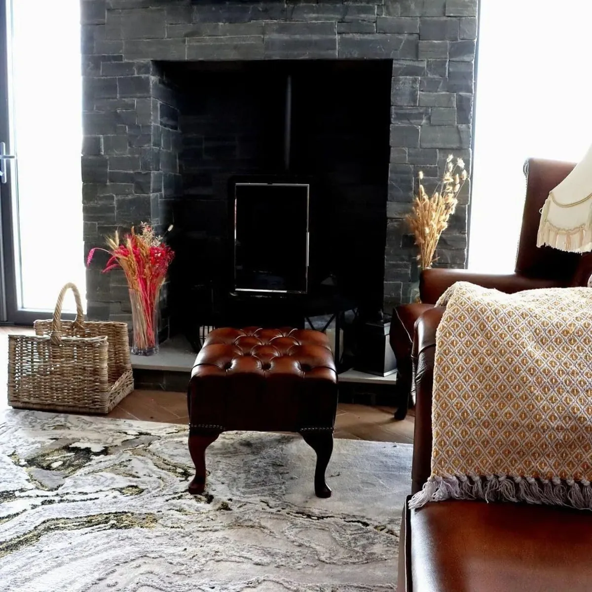 Large Designer Silver Abstract Living Room Area - Image 3